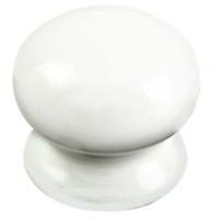 Fingertip Design 30mm Plain White Porcelain Cupboard Knob