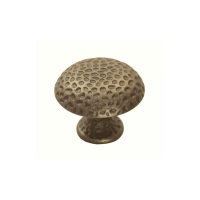 Fingertip Design 32mm Hammered Finish Cupboard Knob Antique Brass