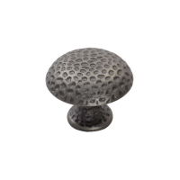 Fingertip Design 32mm Hammered Finish Cupboard Knob Antique Steel