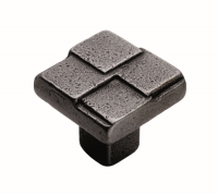 Fingertip Design 32mm x 32mm Neo Square Cupboard Knob Pewter Effect