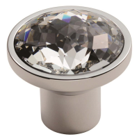 Fingertip Design 34mm Round Crystal Cupboard Knob Polished Chrome