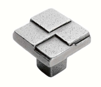 Fingertip Design 38mm x 38mm Neo Square Cupboard Knob Pewter Effect