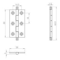 Fingertip Design 50mm x 28mm Finial Cabinet Hinges Antique Brass