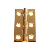 Fingertip Design 50mm x 28mm Solid Brass Cabinet Butt Hinges Polished Brass