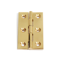 Fingertip Design 64mm x 35mm Solid Brass Cabinet Butt Hinges Polished Brass