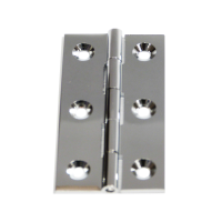 Fingertip Design 64mm x 35mm Solid Brass Cabinet Butt Hinges Polished Chrome