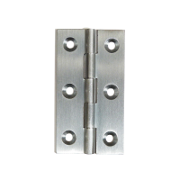 Fingertip Design 64mm x 35mm Solid Brass Cabinet Butt Hinges Satin Chrome