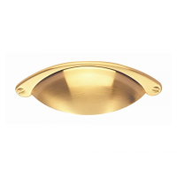 Fingertip Design Cup Pattern cupboard Handle Satin Brass