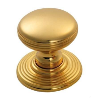 Fingertip Design Delamain 28mm DK49 Ringed Cupboard Knob Polished Brass