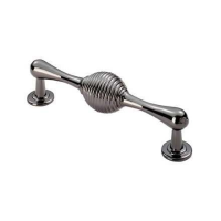 Fingertip Design Reeded Cupboard Handle Black Nickel