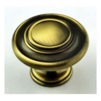 Fingertip Design Traditional Pattern Cupboard Knob Antique Burnished Brass