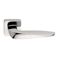 Frascio Aria Door Handle on Radius Square Rose Polished Chrome