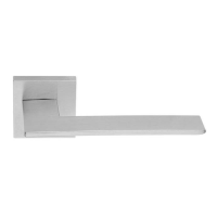 Frascio Blade Door Handle on Square Rose Satin Chrome