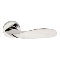 Frascio Leaf Door Handle on Rose Polished Chrome