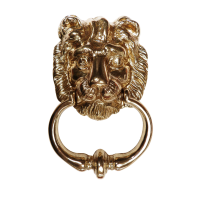 Frascio Lion Head Door Knocker Polished Brass