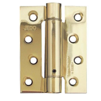 Frelan Hardware 102mm x 76mm Single Action Fire Door Spring Hinge Set Electro Brass