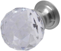 Frelan Hardware 30mm Faceted Glass Cupboard Knob Satin Chrome