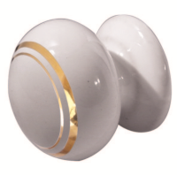 Frelan Hardware 32mm Goldline Porcelain Cupboard Knob White