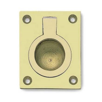 Frelan Hardware 50mm x 63mm JV424 Flush Ring Pull Handle Polished Brass