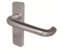 Frelan Hardware Bar Door Handle on Latch Plate Aluminium