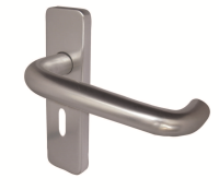 Frelan Hardware Bar Door Handle on Lock Plate Aluminium