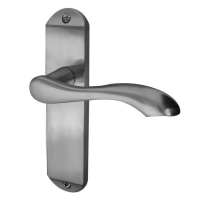 Frelan Hardware Broadway Door Handle on Latch Plate Satin Chrome