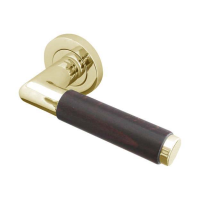 Frelan Hardware Cuba Door Handle on Rose Polished Brass