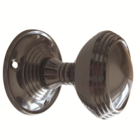 Frelan Hardware Egg Cup Door Knob on Rose Polished Black Nickel