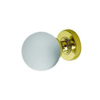 Frelan Hardware Frosted Ball Glass Door Knob on Rose Polished Brass