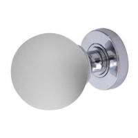 Frelan Hardware Frosted Ball Glass Door Knob on Rose Polished Chrome