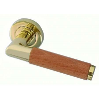 Frelan Hardware Havanna Door Handle on Rose Polished Brass