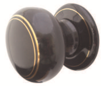 Frelan Hardware JC70 Goldline Porcelain Door Knob on Rose Black 