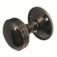 Frelan Hardware JV182M Door Knob on Rose Polished Black Nickel