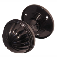 Frelan Hardware JV183M Door Knob on Rose Polished Black Nickel