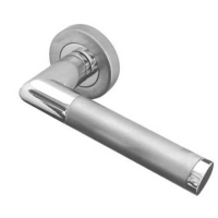 Frelan Hardware Mitred Door Handle on Rose Dual Chrome