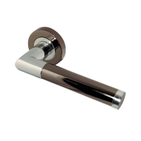 Frelan Hardware Mitred Door Handle on Rose Dual Chrome/Black Nickel