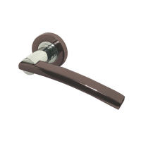 Frelan Hardware Modena Door Handle on Rose Dual Chrome/Black Nickel