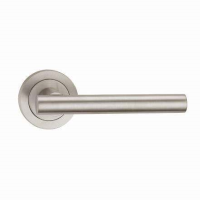 Frelan Hardware Petra Door Handle on Rose Satin Nickel