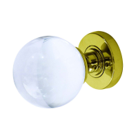 Frelan Hardware Plain Ball Glass Door Knob on Rose Polished Brass