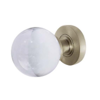 Frelan Hardware Plain Ball Glass Door Knob on Rose Satin Nickel