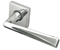 Frelan Hardware Rombo Door Handle on Rose Polished Chrome