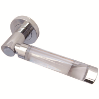 Frelan Hardware Straight Glass Door Handle on Rose Polished Chrome