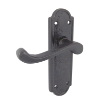 Frelan Hardware Turnberry Suite Door Handle on Latch Plate Black Antique