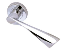 Frelan Hardware Twirl Door Handle on Rose Polished Chrome