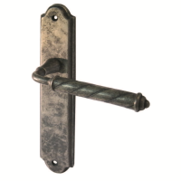 Frelan Hardware Venezia Suite Door Handle on Latch Plate Distressed Tin