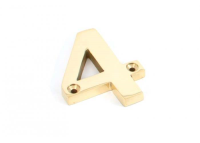 From the Anvil '4' Numeral Polished Brass