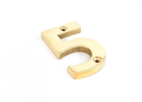 From the Anvil '5' Numeral Polished Brass