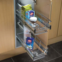 Hafele Wire Mesh Pull Out Basket Set for 600mm Wide Cabinet Chrome Plated