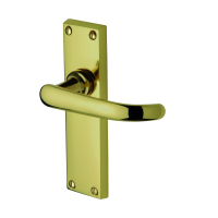 M.Marcus Project Hardware Avon Door Handle on Latch Plate Polished Brass