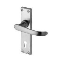 M.Marcus Project Hardware Avon Door Handle on Lock Plate Satin Chrome